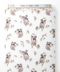 Tissu - Koalas et feuilles vertes