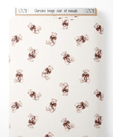 Tissu - Oursons beige clair et nœuds