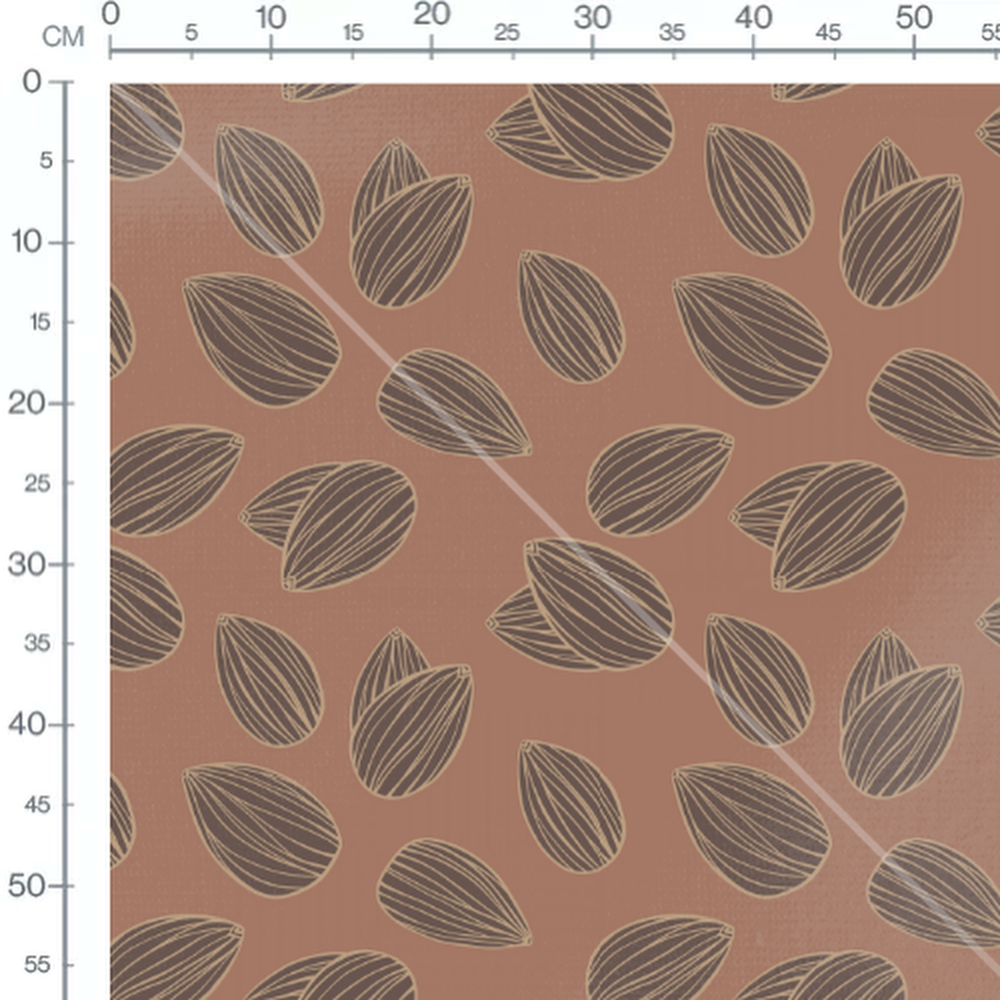 Tissu - Graines linéaires marron