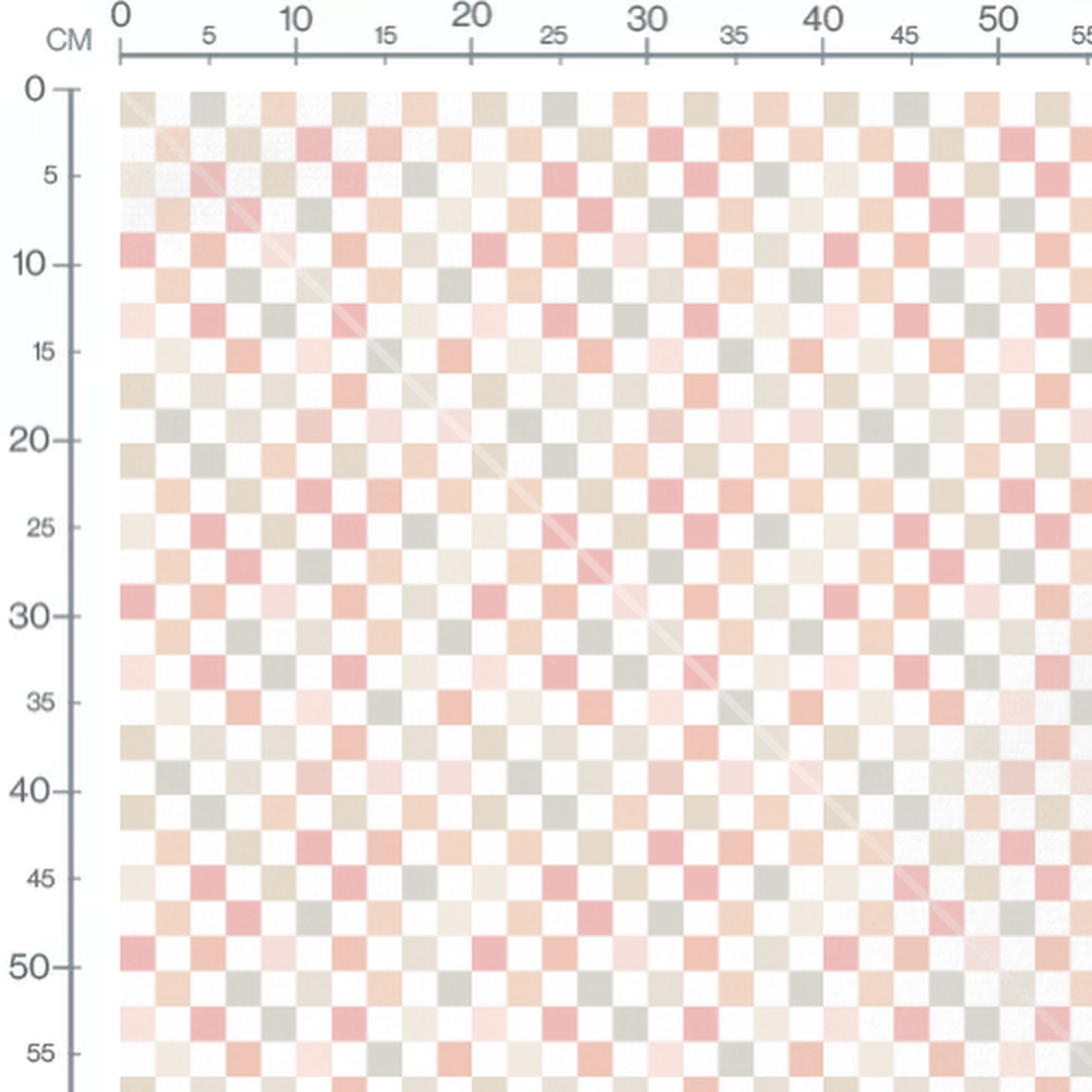 Tissu - Carreaux rose et beige doux