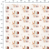 Tissu - Animaux sauvages et lettres