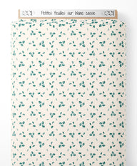 Tissu - Petites feuilles sur blanc cassé