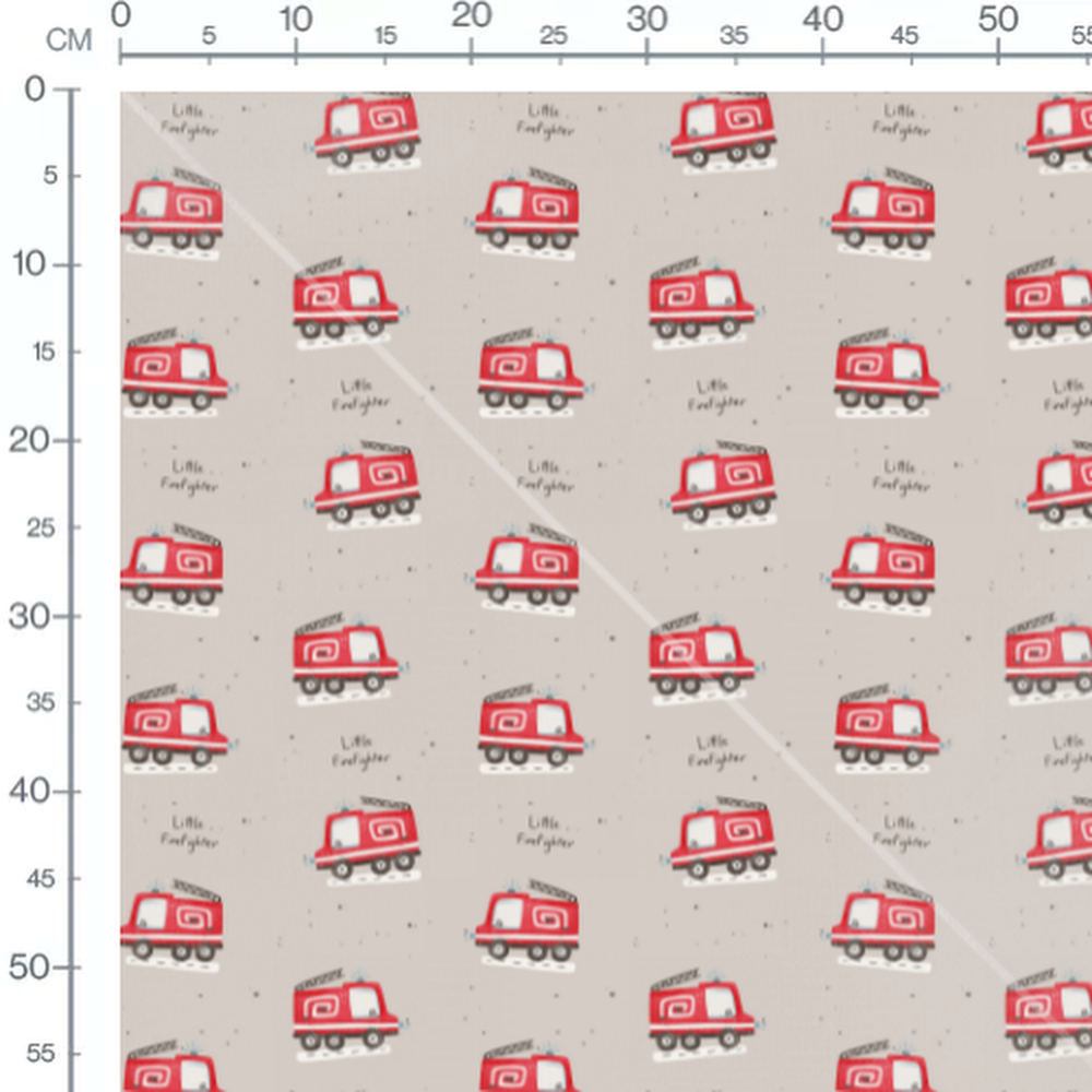 Tissu - Pompiers rouges et éclaboussures
