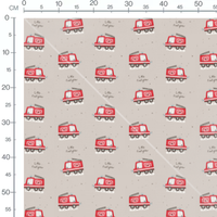 Tissu - Pompiers rouges et éclaboussures