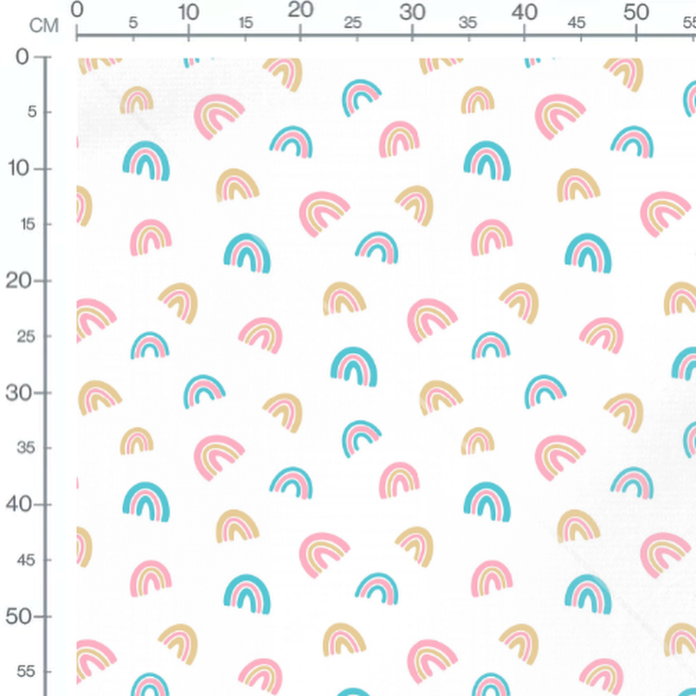 Tissu - Arcs-en-ciel pastel dispersés