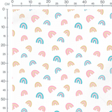 Tissu - Arcs-en-ciel pastel dispersés
