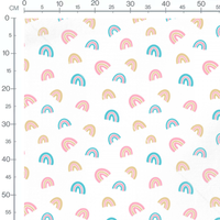 Tissu - Arcs-en-ciel pastel dispersés