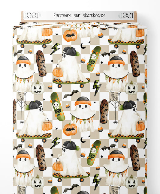 Tissu - Fantômes sur skateboards