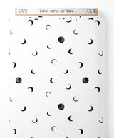 Tissu - Lunes noires sur blanc