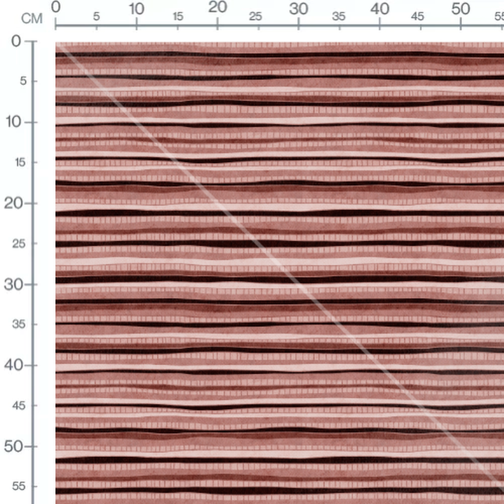 Tissu - Rayures ondulées roses