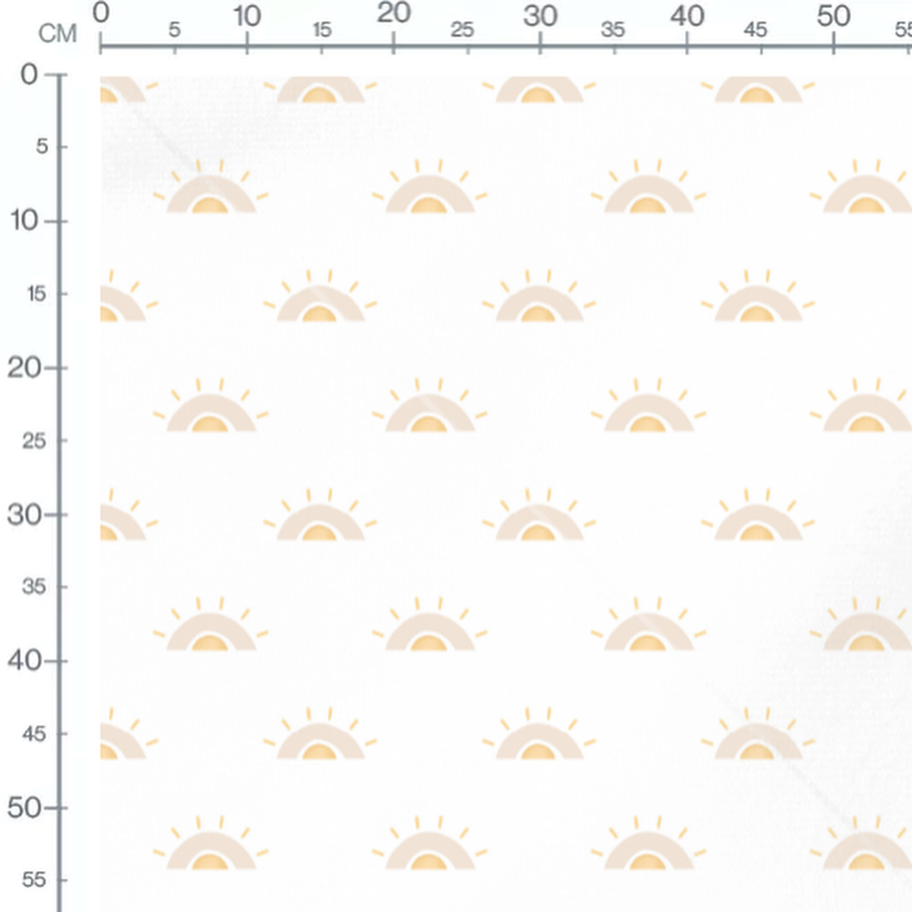 Tissu - Soleils demi-cercles beige