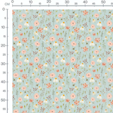 Tissu - Fleurs roses et blanches 2