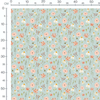 Tissu - Fleurs roses et blanches 2