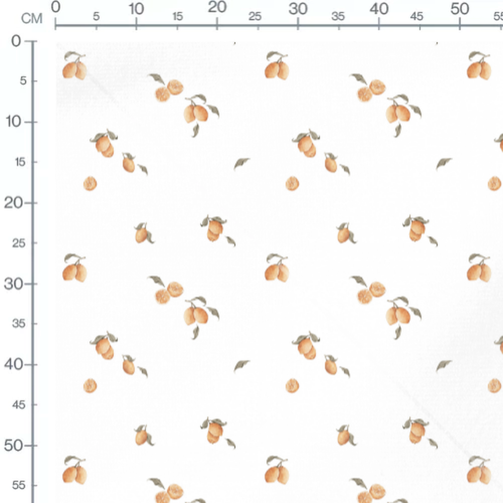 Tissu - Citrons aquarelle sur blanc