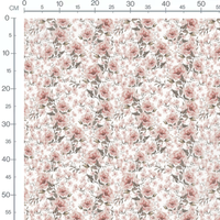 Tissu - Roses avec fleurs roses