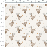 Tissu - Koalas avec filets à papillons