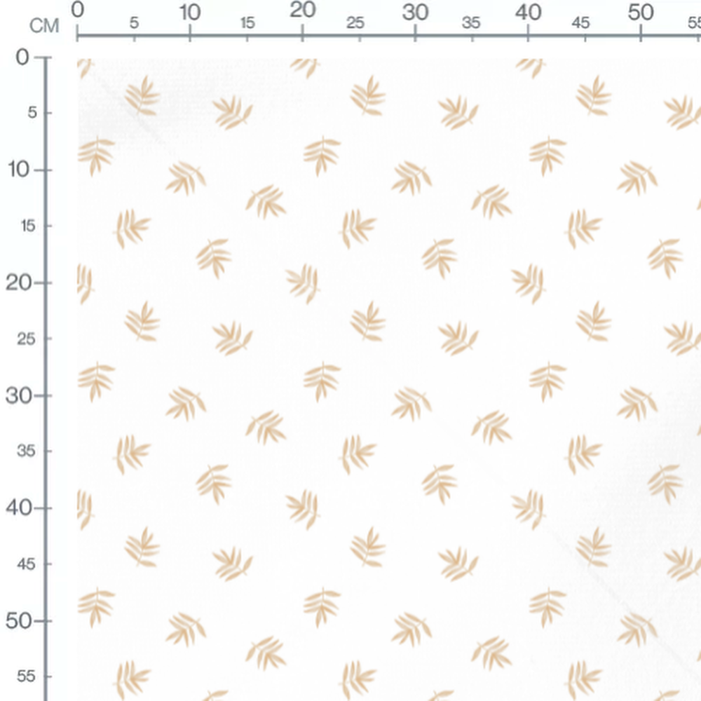 Tissu - Feuilles beige aléatoires