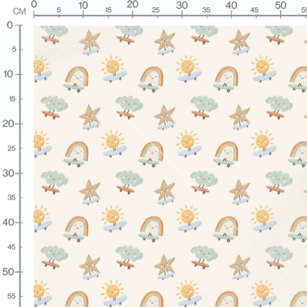 Tissu - Éléments célestes sur skateboards