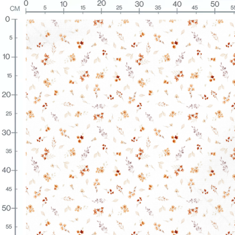 Tissu - Fleurs délicates sur blanc 2
