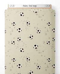 Tissu - Ballons sur fond beige