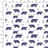 Tissu - Ours géométriques et triangles