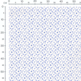 Tissu - Fleurs et feuilles bleues stylisées