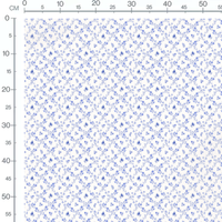 Tissu - Fleurs et feuilles bleues stylisées