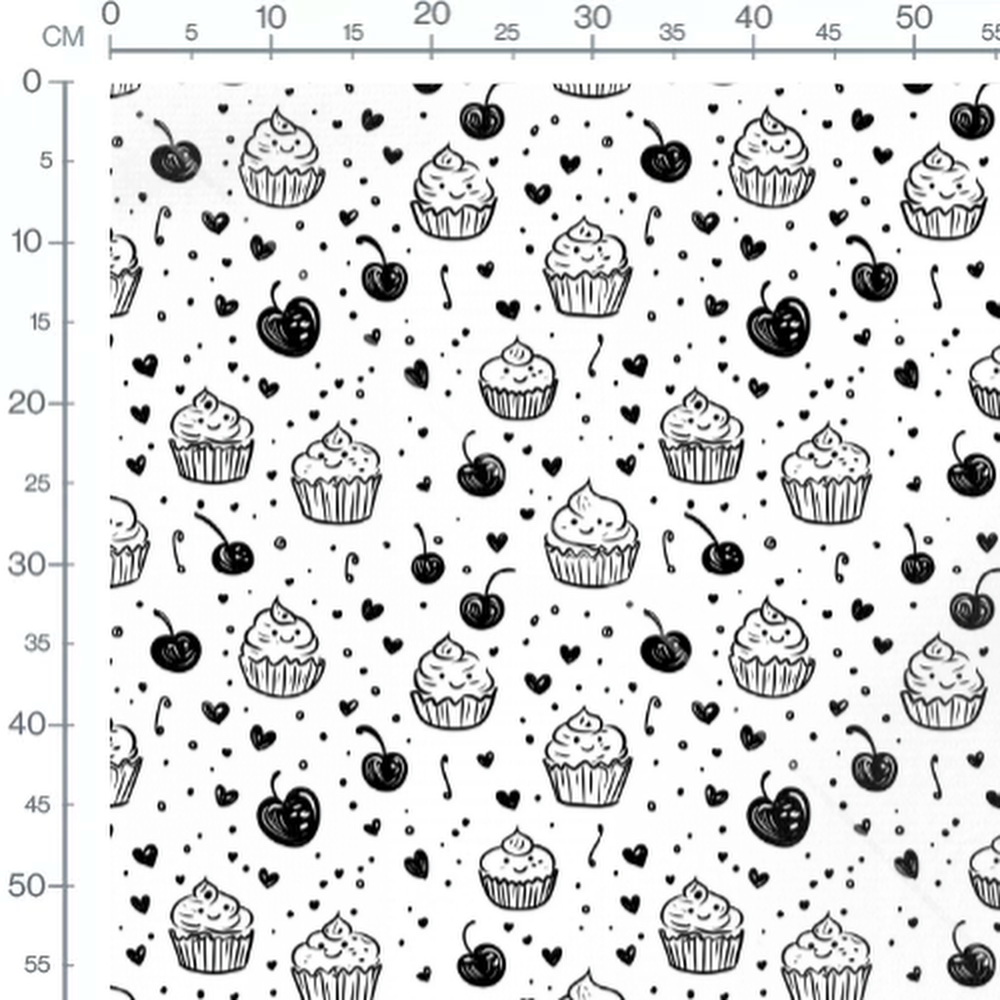 Tissu - Tissu Cupcake Doodle