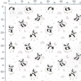Tissu - Pandas sur nuages