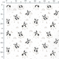 Tissu - Pandas sur nuages
