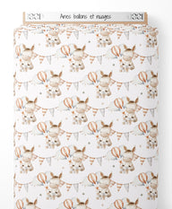 Tissu - Ânes ballons et nuages