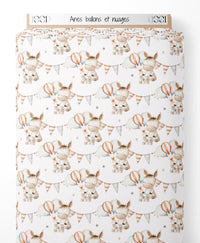 Tissu - Ânes ballons et nuages