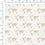 Tissu - Animaux sur carte géographique 2