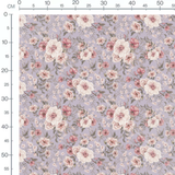 Tissu - Bouquets floraux sur fond lavande