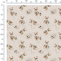Tissu - Oursons bruns sur fond beige