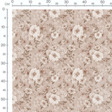 Tissu - Fleurs vintage sur fond beige