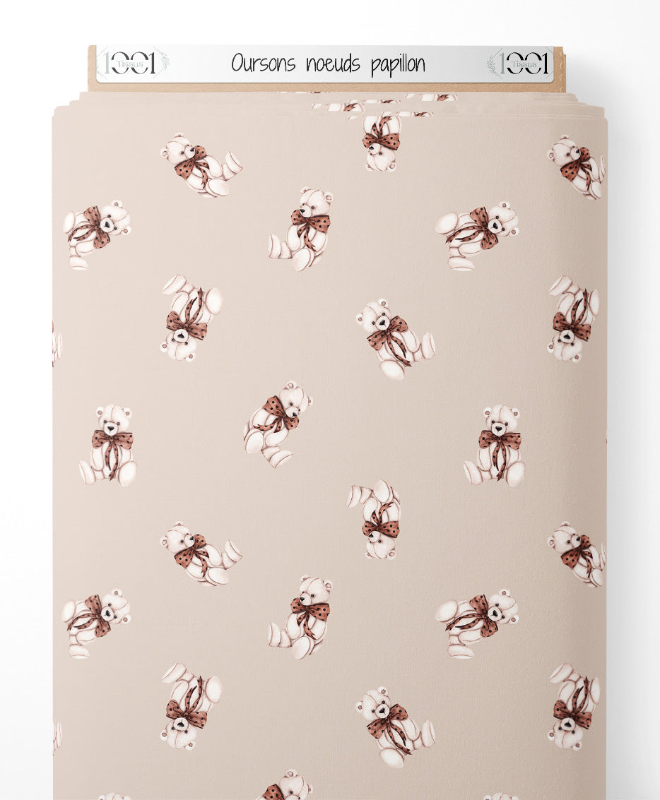 Tissu - Oursons nœuds papillon