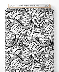 Tissu - Motif abstrait noir et blanc
