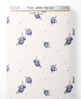 Tissu - Prunes violettes sur fond clair