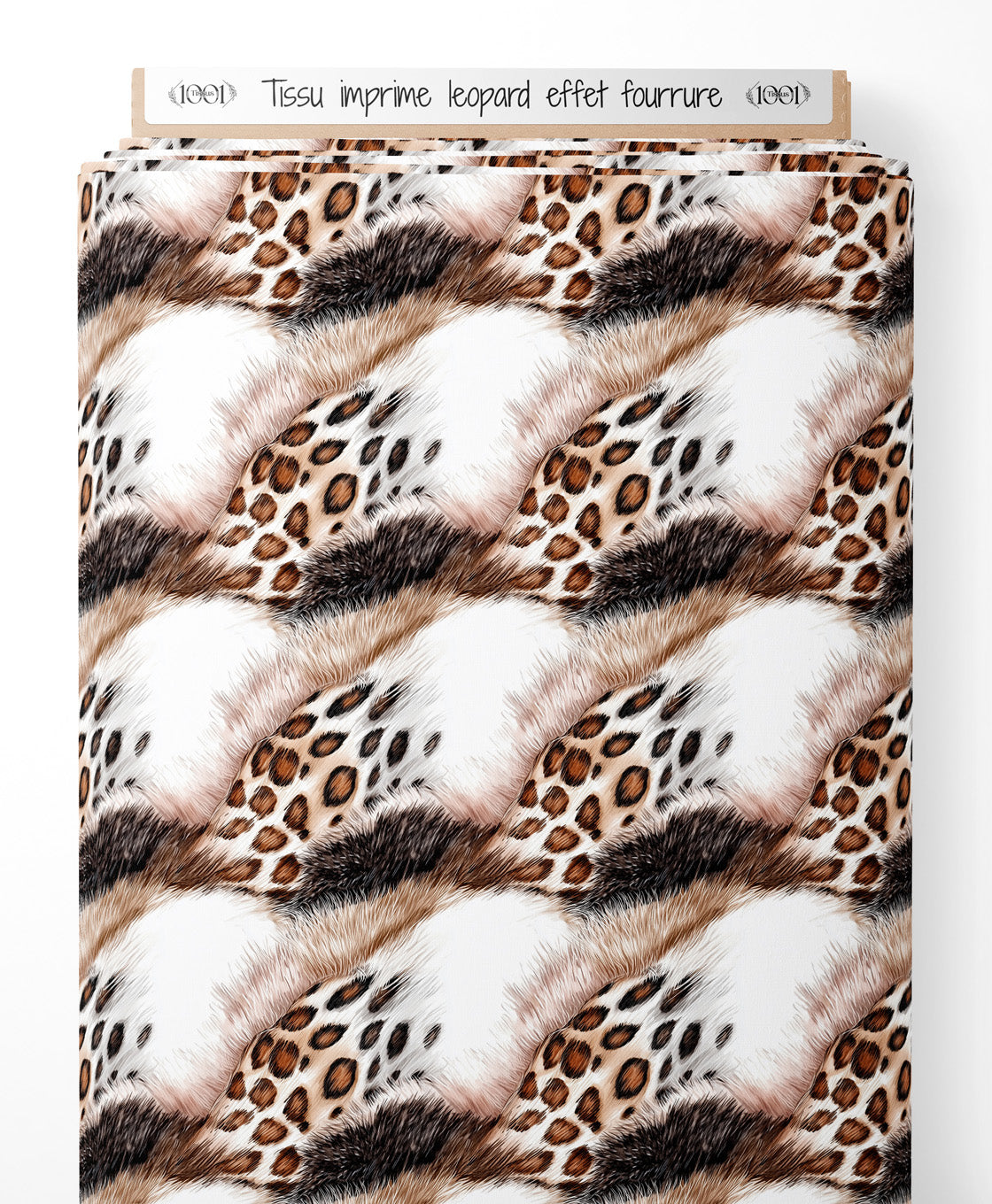 Tissu - imprime leopard effet fourrure