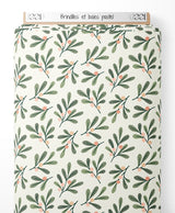 Tissu - Brindilles et baies pastel