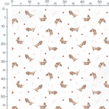 Tissu - Chiens marron et balles