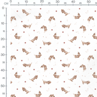 Tissu - Chiens marron et balles
