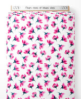 Tissu - Fleurs roses et bleues vives