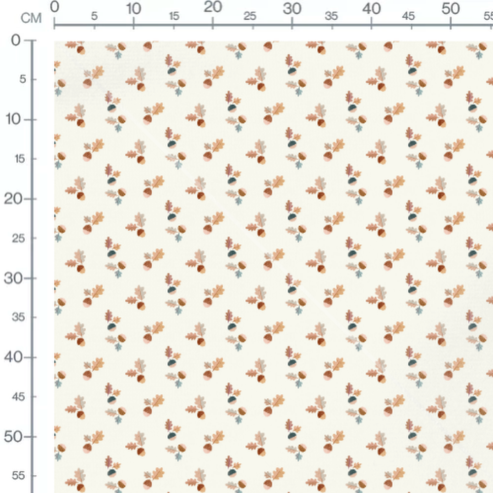 Tissu - Glands et feuilles colorés