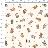 Tissu - Animaux déguisés en Noël