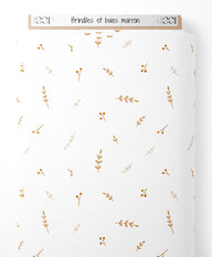 Tissu - Brindilles et baies marron