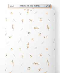 Tissu - Brindilles et baies marron