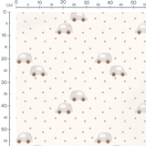 Tissu - Voitures et pois beige