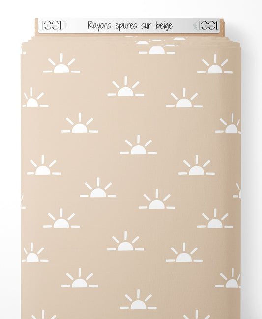 Tissu - Rayons épurés sur beige